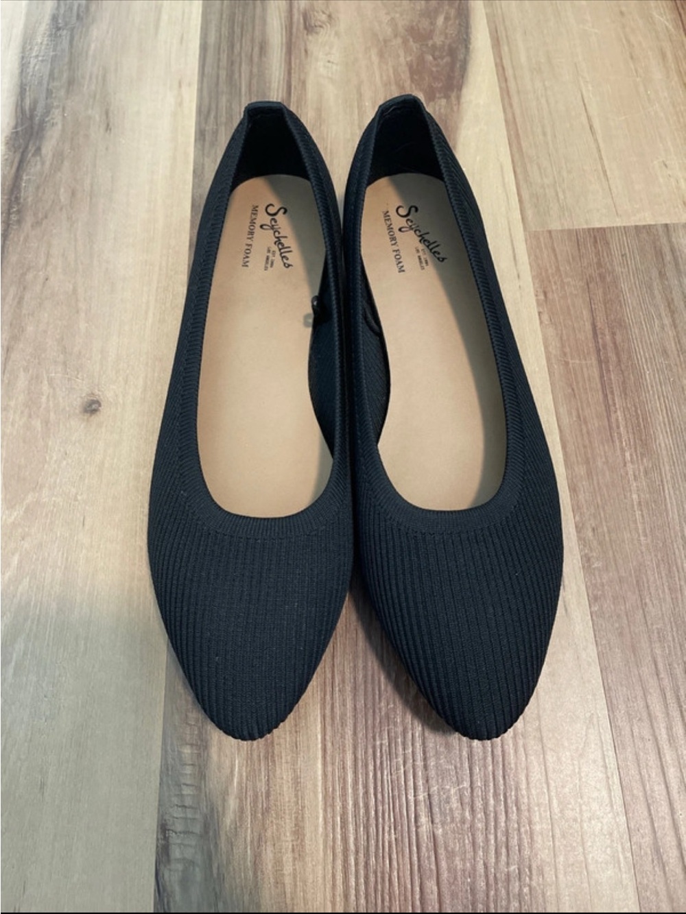 Seychelles Black Knit Pointed Ballet Flats